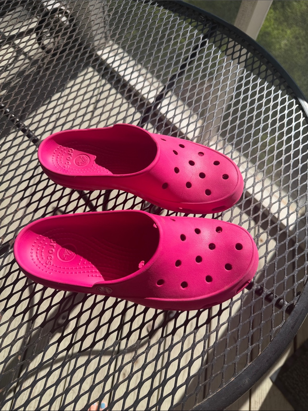Women’s Hot Pink Slip-On Clog Shoes , Size 8